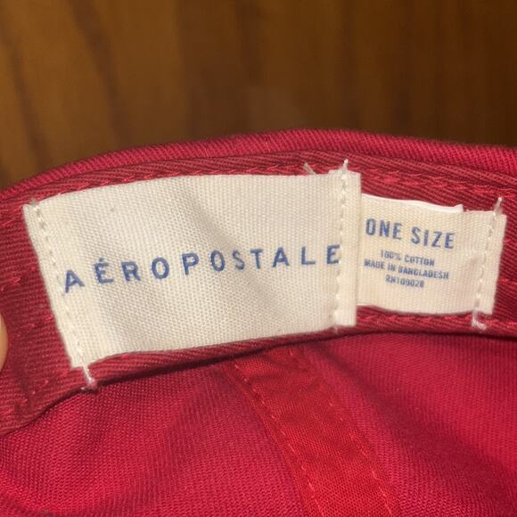 Aeropostale Hat Cap Strap Back Red Casual Cotton Dad One Size A Logo New York 87 - Picture 2 of 8